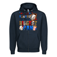 Navy i will always be your biggest fan baseball Zipper Hoodie - Zillion Design Studio
