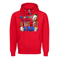 Red i will always be your biggest fan baseball Zipper Hoodie - Zillion Design Studio