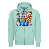 Seafoam i will always be your biggest fan baseball Zipper Hoodie - Zillion Design Studio