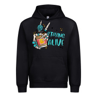 Black staying alive Urban Hoodie - MaliasSmallBusiness