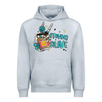 Heather Grey staying alive Urban Hoodie - MaliasSmallBusiness