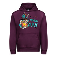 Mauve Wine staying alive Urban Hoodie - MaliasSmallBusiness