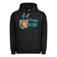 Pigment Black staying alive Urban Hoodie - MaliasSmallBusiness