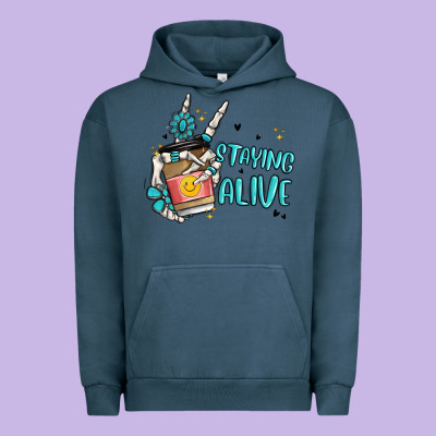 Staying Alive Urban Hoodie Designed By Maliassmallbusiness