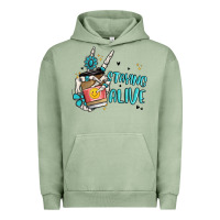 Pigment Oil Green staying alive Urban Hoodie - MaliasSmallBusiness