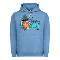 Pigment Pebble Blue staying alive Urban Hoodie - MaliasSmallBusiness