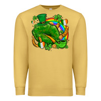 St Patricks Lips With Horseshoe Rainbow And Shamrocks Premium Sweatshirt | Teevron