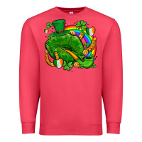 Cardinal st patricks lips with horseshoe rainbow and shamrocks Premium Sweatshirt - AdoDesignShop