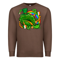 Chestnut st patricks lips with horseshoe rainbow and shamrocks Premium Sweatshirt - AdoDesignShop