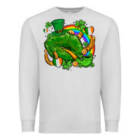 Dove Grey st patricks lips with horseshoe rainbow and shamrocks Premium Sweatshirt - AdoDesignShop