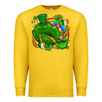 Lemon st patricks lips with horseshoe rainbow and shamrocks Premium Sweatshirt - AdoDesignShop