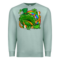 Seafoam st patricks lips with horseshoe rainbow and shamrocks Premium Sweatshirt - AdoDesignShop