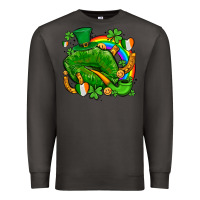 Smoke st patricks lips with horseshoe rainbow and shamrocks Premium Sweatshirt - AdoDesignShop