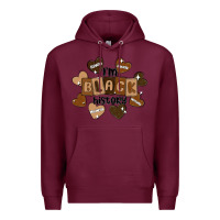 Burgundy i am black history Premium Hoodie - MaliasSmallBusiness
