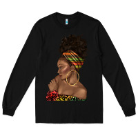 Black afro black woman profile juneteenth Long Sleeve Tee - texasbilliewilder
