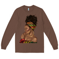 Chestnut afro black woman profile juneteenth Long Sleeve Tee - texasbilliewilder