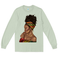 Matcha afro black woman profile juneteenth Long Sleeve Tee - texasbilliewilder