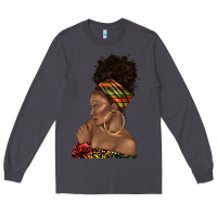 Smoke afro black woman profile juneteenth Long Sleeve Tee - texasbilliewilder