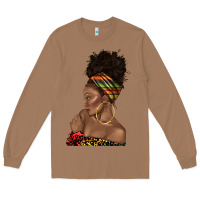 Toasted Coconut afro black woman profile juneteenth Long Sleeve Tee - texasbilliewilder