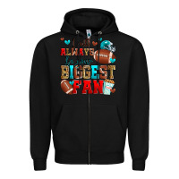 Black i will always be your biggest fan american footbal Zipper Hoodie - Zillion Design Studio