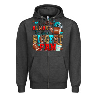 Charcoal Heather i will always be your biggest fan american footbal Zipper Hoodie - Zillion Design Studio