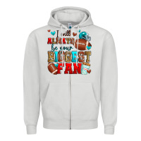 Dove Grey i will always be your biggest fan american footbal Zipper Hoodie - Zillion Design Studio