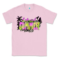 Bubblegum Pink hot girl summer with palms Classic Tee - texasbilliewilder