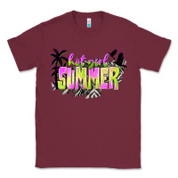 Burgundy hot girl summer with palms Classic Tee - texasbilliewilder
