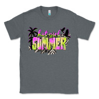 Charcoal Heather hot girl summer with palms Classic Tee - texasbilliewilder