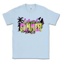 Dusty Blue hot girl summer with palms Classic Tee - texasbilliewilder