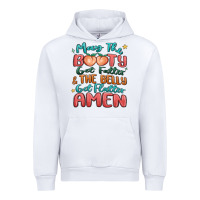 White may the booty get fatter & the belly Urban Hoodie - MaliasSmallBusiness
