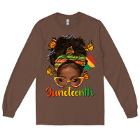 Chestnut afro messy bun juneteenth Long Sleeve Tee - texasbilliewilder