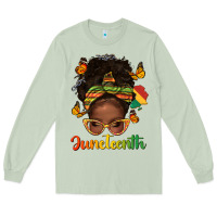 Matcha afro messy bun juneteenth Long Sleeve Tee - texasbilliewilder