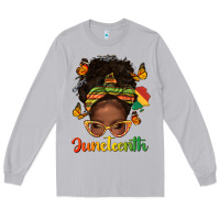 Moon Dust afro messy bun juneteenth Long Sleeve Tee - texasbilliewilder