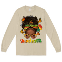 Mushroom afro messy bun juneteenth Long Sleeve Tee - texasbilliewilder
