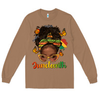 Toasted Coconut afro messy bun juneteenth Long Sleeve Tee - texasbilliewilder