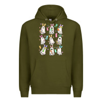 Army Green bunny ghost Premium Hoodie - MaliasSmallBusiness