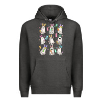 Charcoal Heather bunny ghost Premium Hoodie - MaliasSmallBusiness