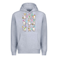 Heather Grey bunny ghost Premium Hoodie - MaliasSmallBusiness