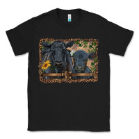 Black western black angus cattle and calf with leopard Classic Tee - RanaPortraitStore