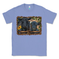 Western Black Angus Cattle And Calf With Leopard Classic Tee | Teevron