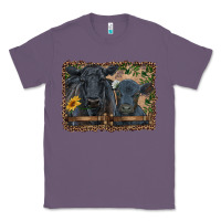 Lavender western black angus cattle and calf with leopard Classic Tee - RanaPortraitStore