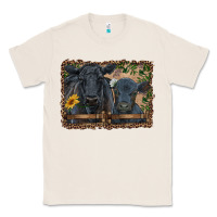 Natural western black angus cattle and calf with leopard Classic Tee - RanaPortraitStore