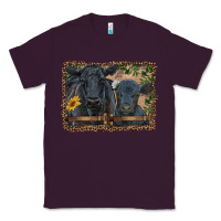 Plum western black angus cattle and calf with leopard Classic Tee - RanaPortraitStore