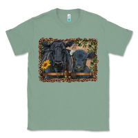 Sage western black angus cattle and calf with leopard Classic Tee - RanaPortraitStore