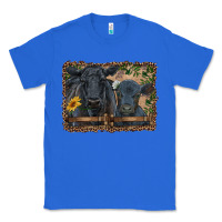 True Royal western black angus cattle and calf with leopard Classic Tee - RanaPortraitStore