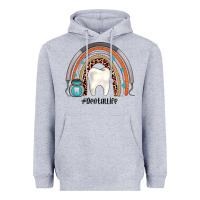 Heather Grey dentallife rainbow Heavyweight Hoodie - JahusDesignShop