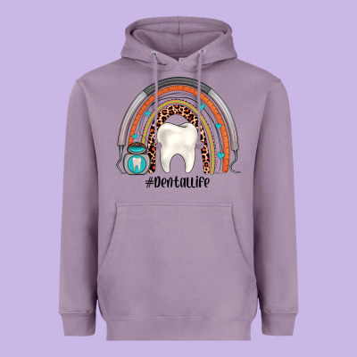 Dentallife Rainbow Heavyweight Hoodie Designed By Jahusdesignshop