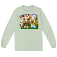 Matcha Easter Farm Cows Bunny Ears And Eggs Long Sleeve Tee - RanaPortraitStore