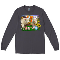 Smoke Easter Farm Cows Bunny Ears And Eggs Long Sleeve Tee - RanaPortraitStore